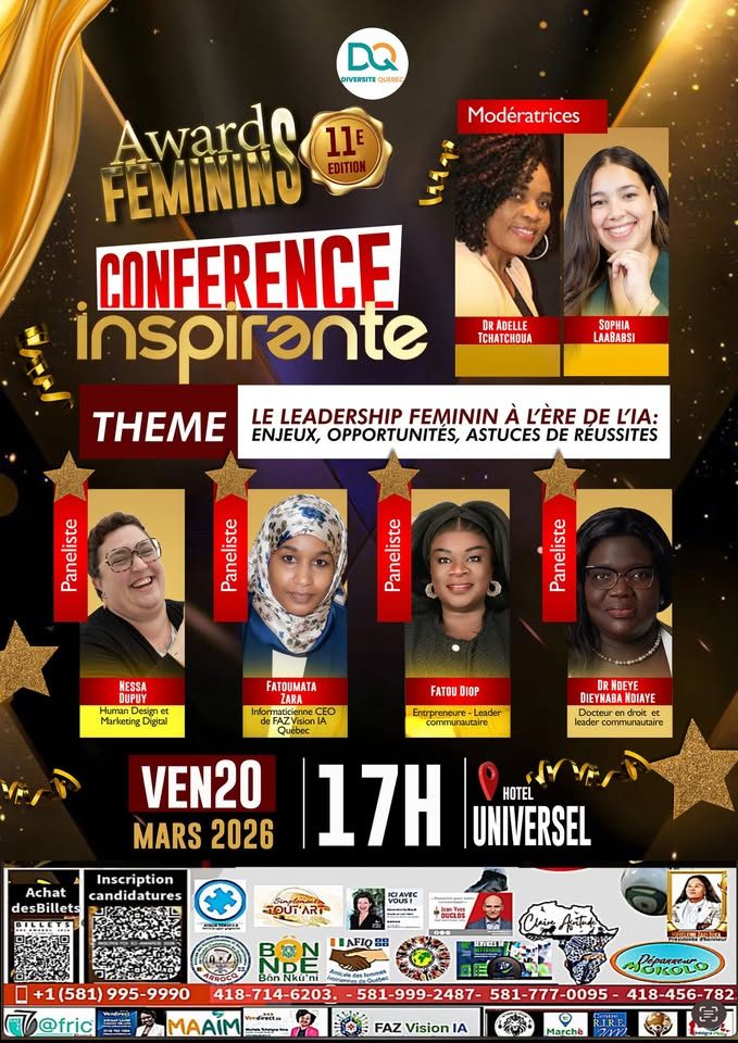 Affiche de la conférence inspirante des Awards Féminins, 11e édition